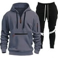 thumbnail image 1 of Men's Zip Up Hooded Sweatshirt And Joggers Set Casual Two Piece Outfit With Multiple Pockets For Spring Fall Sportswear, 1 of 2