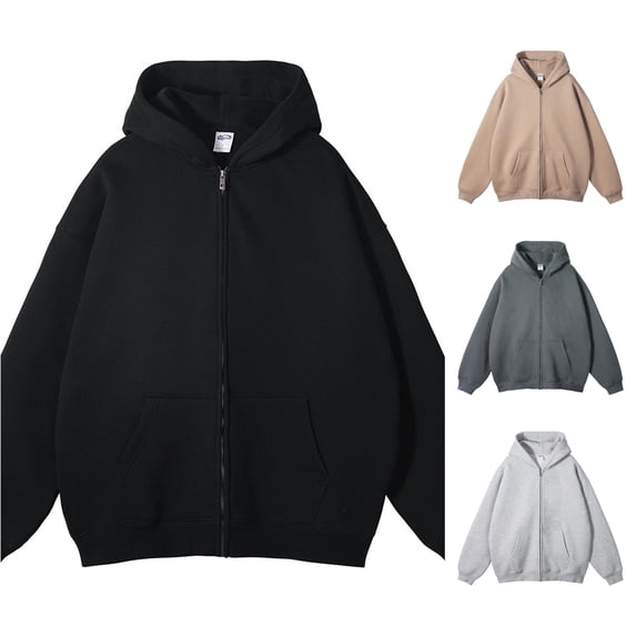 Men's Zip-Up Hooded Sweatshirt Full Long Sleeve Casual Jacket