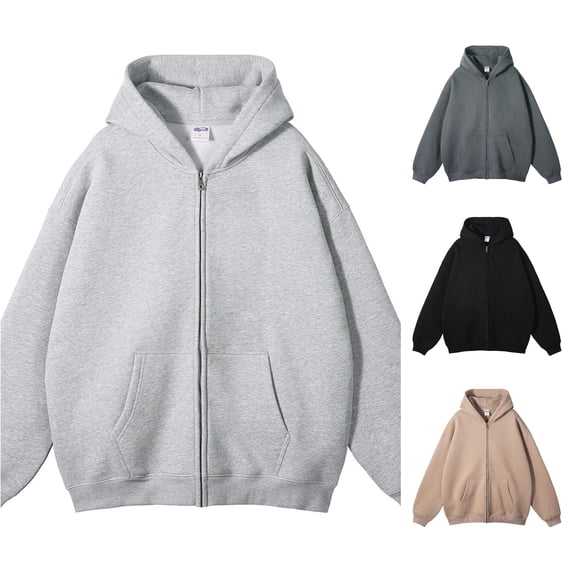 Men's Zip-Up Hooded Sweatshirt Full Long Sleeve Casual Jacket