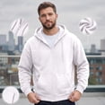 thumbnail image 1 of Men's Zip Up Hooded Sweatshirts Oversized Long Sleeve Hoodie with Pockets Warm Fall Sweatshirt 3XL, 1 of 8