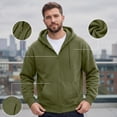 thumbnail image 1 of Men's Zip Up Hooded Sweatshirts Oversized Long Sleeve Hoodie with Pockets Warm Fall Sweatshirt S, 1 of 8