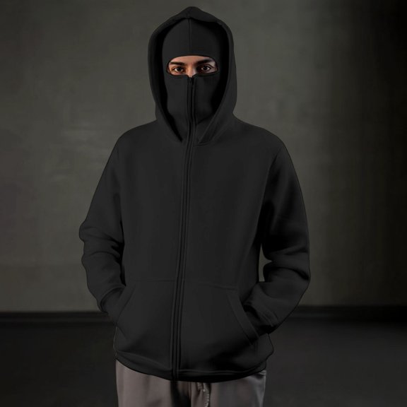 Men's Zip Up Hoodie Double Layer Design Loose Fit Streetwear Casual Jacket for Autumn Winter 2025 New Fashion Comfortable Pullover