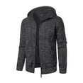 thumbnail image 1 of Men's Zip Up Hoodie Knit Cardigan Long Sleeve Sweater Jacket with Pockets Casual Sherpa Fleece Lined for Winter, 1 of 4