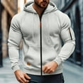 thumbnail image 1 of Men's Zip Up Hoodie Lightweight Winter Sweatshirt Fleece Sherpa Lined Warm Jacket Gray XXXXL, 1 of 7