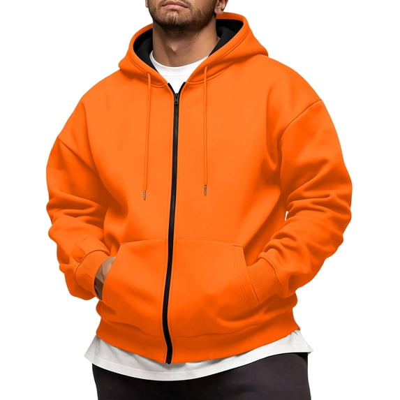 Men's Zip Up Hoodie Oversized Loose Fit Full Zip Sweatshirt Jacket,4XL