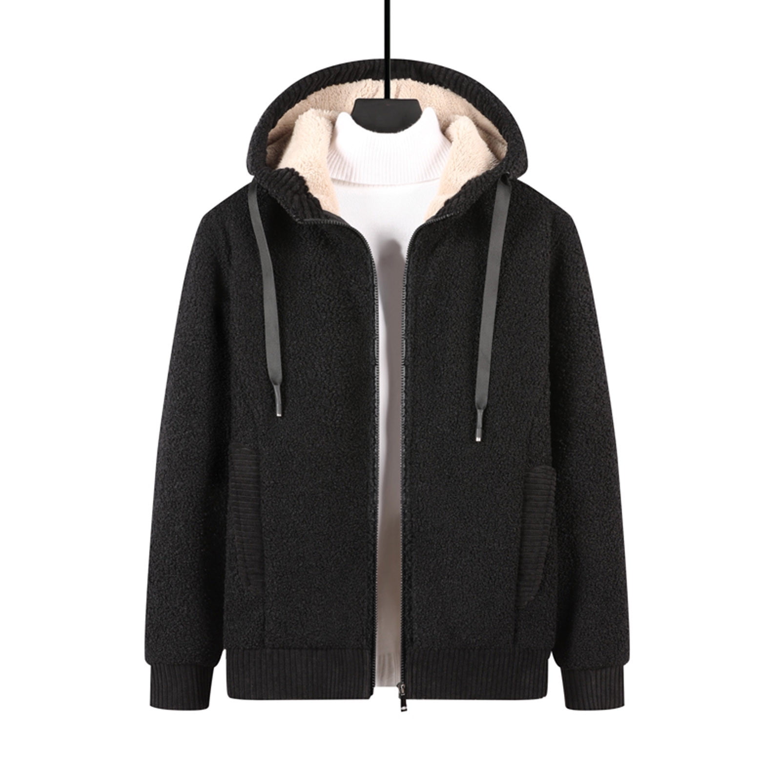 Sherpa Lined Zip Up Sherpa Hoodie Cheap Fluffy Hoodies Men's Zip