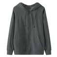 thumbnail image 1 of Men's Zip Up Hoodies Solid Color Casual Long Sleeve Drawstring 2025 Fall Hooded Sweatshirt Jacket with Pockets, 1 of 2