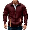 thumbnail image 1 of Men's Zip Up Pullover Jacket Lightweight Athletic Top For Gym Running Workout Casual Streetwear, 1 of 6