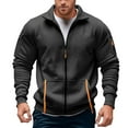 thumbnail image 1 of Men's Zip Up Pullover Jacket Lightweight Athletic Top For Gym Running Workout Casual Streetwear, 1 of 6