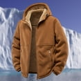 thumbnail image 1 of Men's Zip Up Sherpa Lined Hoodies Thick Fleece Heavyweight Jacket Windproof Thermal Zipper Sweatshirt Ginger M, 1 of 4