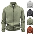 thumbnail image 1 of Men's Zip-Up Stand Collar Jacket Long Sleeve Windproof Casual Coat with Multi Pockets for Hiking Travel, 1 of 4