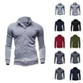 thumbnail image 1 of Men's Zip Up Sweatshirt 2025 Fall Winter Long Sleeve Stand Collared Plain Sweat Shirt Jacket Coat Outerwear, 1 of 1