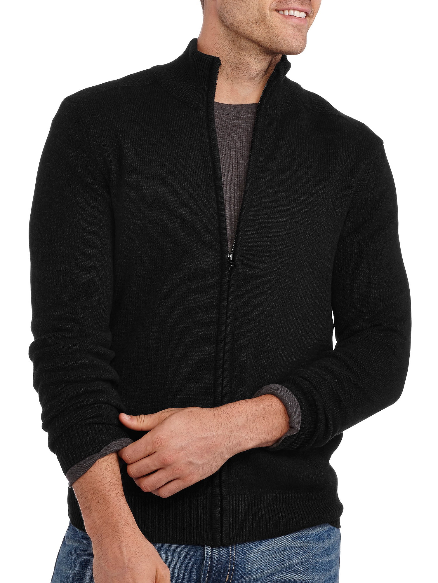 Men's Zip-Up Turtleneck Sweater - Walmart.com