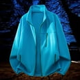 thumbnail image 1 of Men's Zip up Jacket Polar Fleece Long Sleeve Casual Athletic Outerwear with Multiple Pockets for Daily Activity (4XL, Blue), 1 of 3