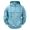 thumbnail image 1 of Men's Zipper Cardigan Hoodie Solid Color Long Sleeve Casual Sweater Jacket, 1 of 3