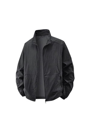 Men's Zipper Closure Pockets Outerwear Sunscreen Clothing Long Sleeved Hoodless Casual Full Zip Up Jacket Summer Fall Hiking Casual Lightweight Thin Clothing Fishing Suit Top Jacket