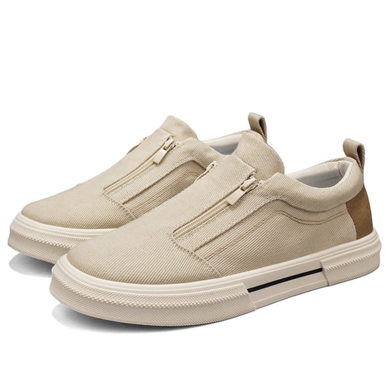 Men's Zipper Slip-On Canvas Skate Shoes