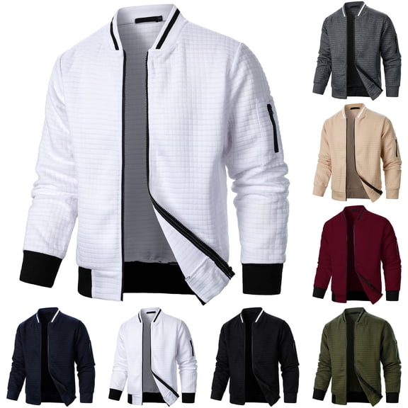 Men's Zipper Sweatshirt with Long Sleeve and Stand Collar - Solid Color Fashion Casual Zipper Sweater for Spring and Autumn Wear, Outdoor Hiking, and Daily Commute,Black,3XL