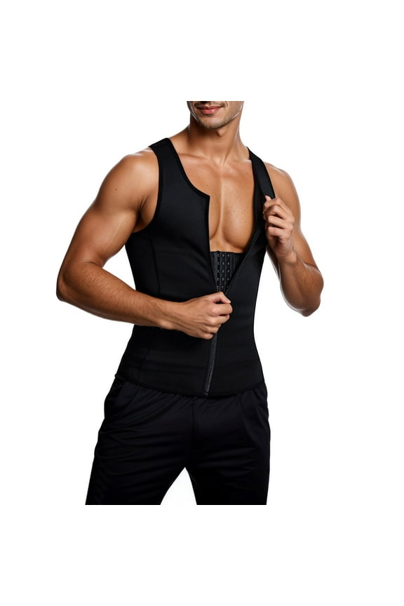 Men's Zipper Waist Trainer Trimmer Vest Men Sauna Vest Sweat Waist Trainer Men Compression Shirt For Body Shelf Bra Tops for Women Sleep Women Tops Packs Large Womens Camisoles with Support Lace