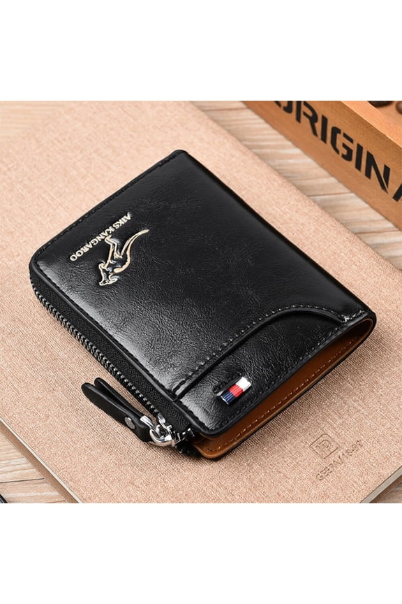 Men's Zipper Wallet,Business Credit Card Holder RFID Lock Pocket | Coin Purse Men's Wallet, Genuine Leather Wallet for Men Large Capacity ID Generic