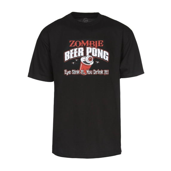 Men's Zombie T-Shirt Beer Pong Eye Sink it, You Drink It!, Black XXL