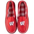 thumbnail image 1 of Men's ZooZatz Wisconsin Badgers Flannel Moccasin Slippers, 1 of 1