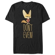 Mens Zootopia Finnick Dont Even Graphic Tee Black 2X Large