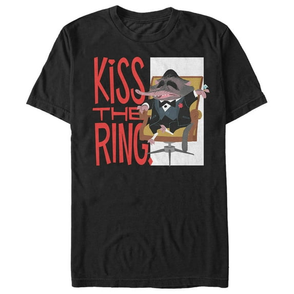 Men's Zootopia Mr. Big Kiss the Ring Graphic Tee Black 4X Large