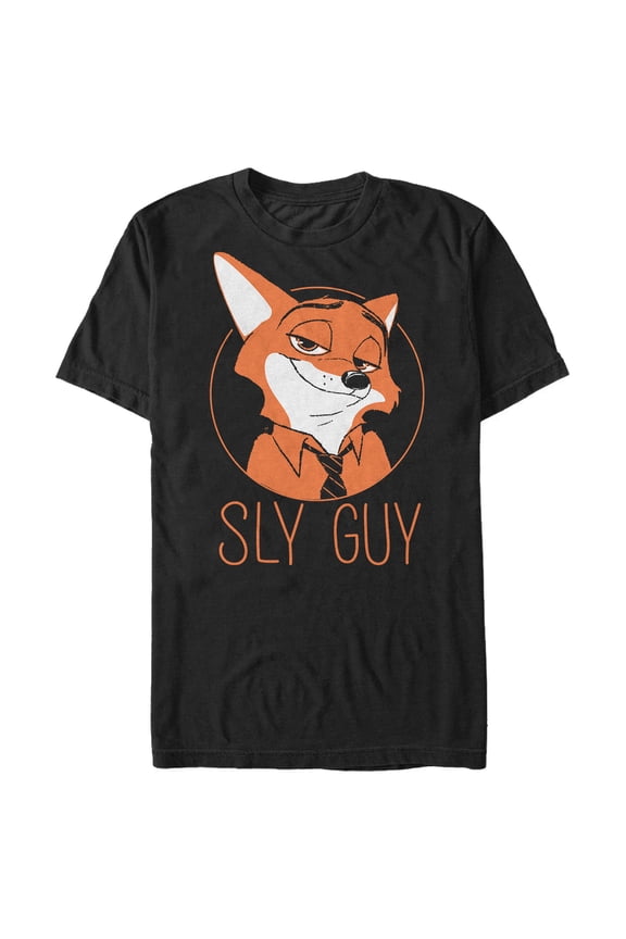 Men's Zootopia Sly Guy Nick  Graphic Tee Black Small