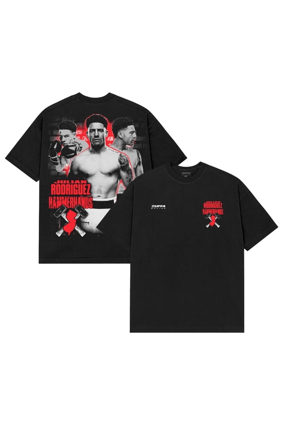 Men's Zuffa Boxing Julian Rodriguez Black Hammer Hands T-Shirt