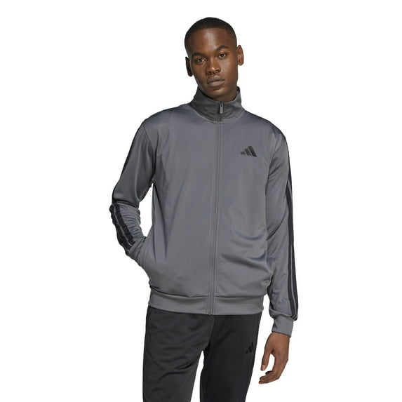 Men's adidas 3-Stripes Tricot Regular Sportswear Track Jacket Color: Grey Size: XL