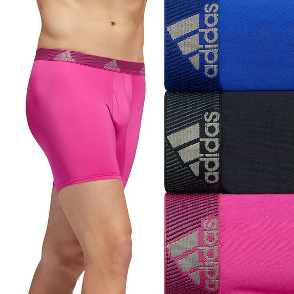 Men's adidas 3-pack Performance Boxer Briefs Color: Lucid Fuschia Ink Size: M