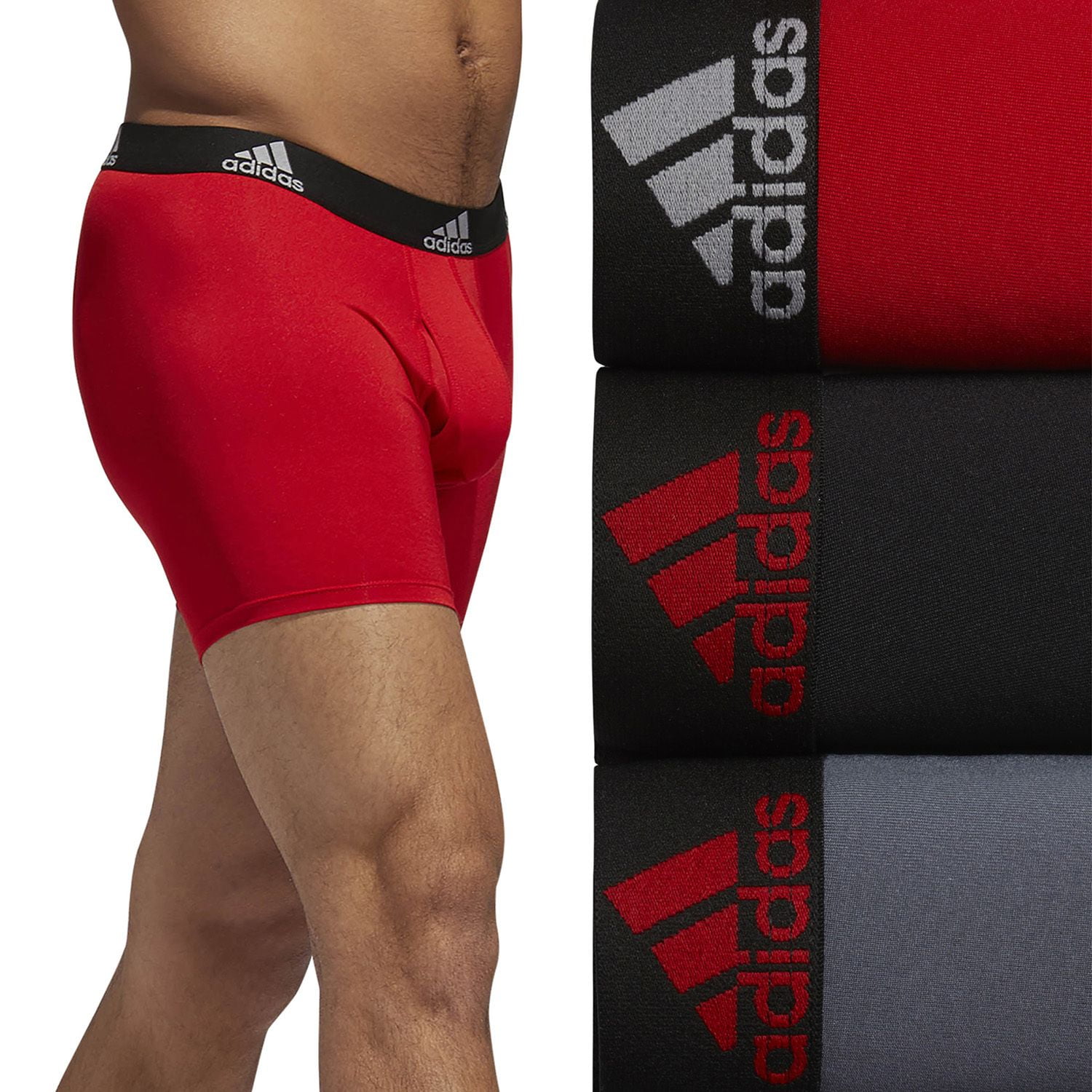 Adidas Performance Underwear Mens Multicolor Stretch Boxer Briefs
