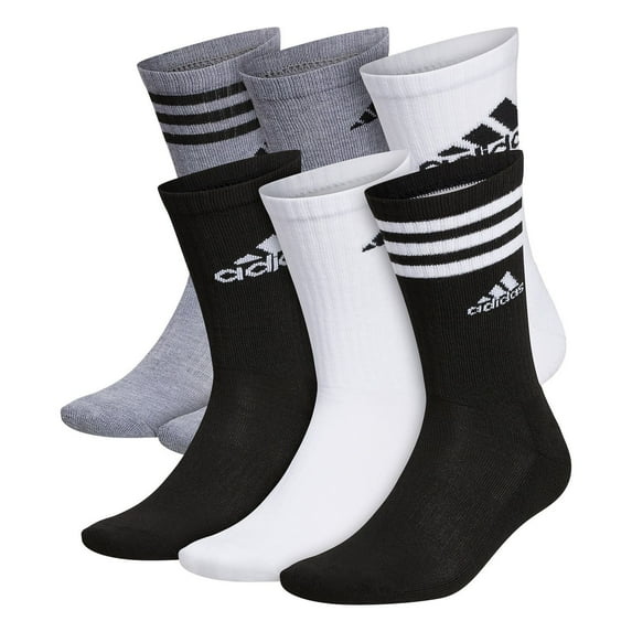 Men's adidas 6-pack Athletic Cushioned Crew Socks Color: Whiteblackheathergray Size: N/A