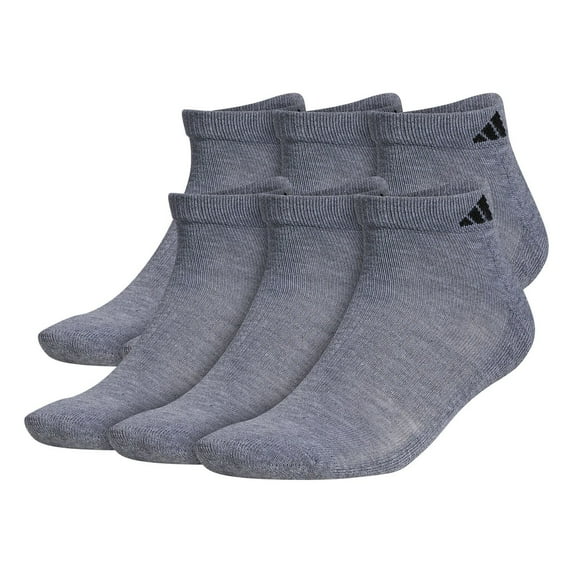 Men's adidas 6-pack Athletic Cushioned Low-Cut Socks Color: Gray Size: 5-8