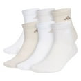 thumbnail image 1 of Men's adidas 6-pack Athletic Cushioned Quarter Socks Color: Wonder Beige Size: 5-8, 1 of 4