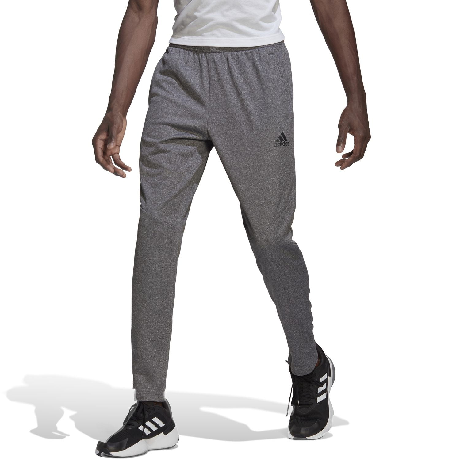 Men's adidas AEROREADY Game and Go Tapered Pants Color: Dark Gray Heather Size: XXL