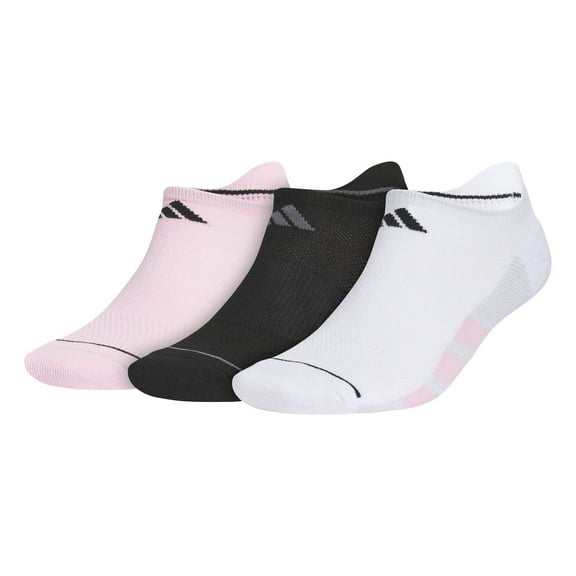 Men's adidas All Day Training 3-Pack No Show Socks Color: White True Pink Black Size: 6-12