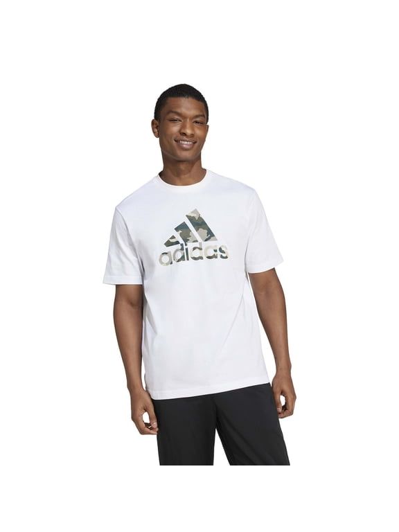 Men's adidas Badge of Sport Graphic Camo Sportswear T-Shirt Color: White Size: M