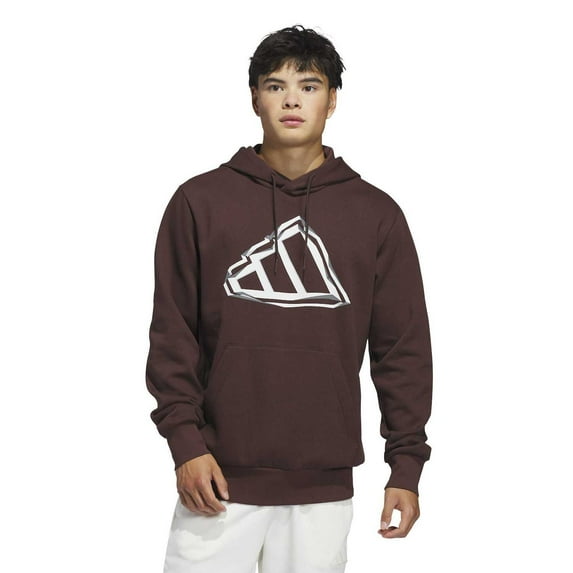 Men's adidas Big Logo Graphic Hoodie Color: Dark Brown Size: L
