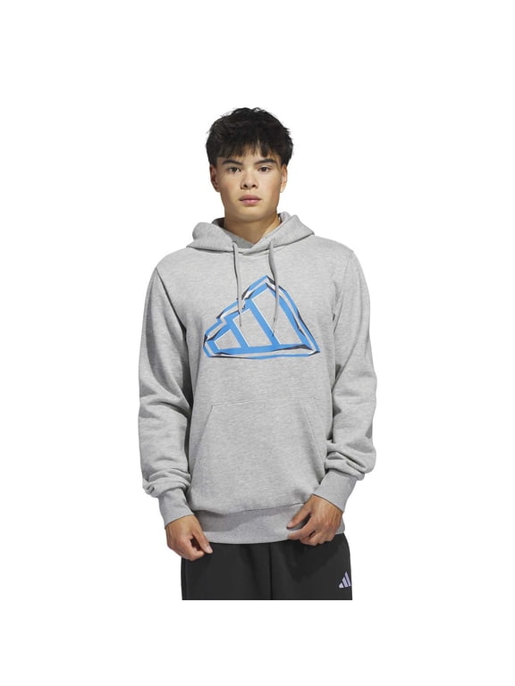 Men's adidas Big Logo Graphic Hoodie Color: Medium Grey Size: S
