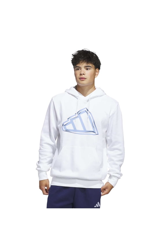 Men's adidas Big Logo Graphic Hoodie Color: White Size: XL