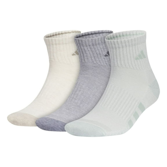 Men's adidas 3-Pack Cushioned 3.0 Quarter Socks Color: Alumina Heather Size: 6-12