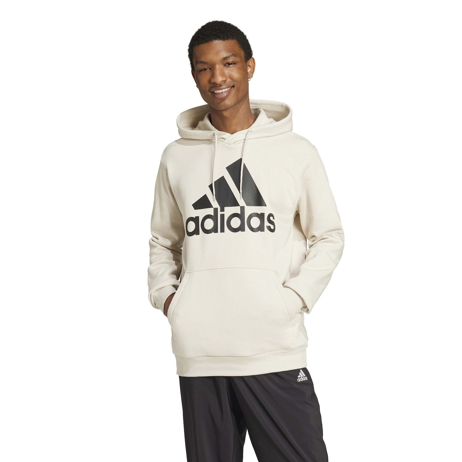 Men's adidas Essential Big Logo Fleece Hoodie Color: Alumina Size: XXL