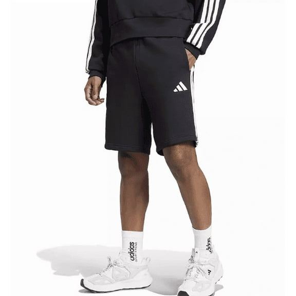 Men's adidas Essentials 3-Stripes Fleece Sportswear Shorts Color: Black Size: S