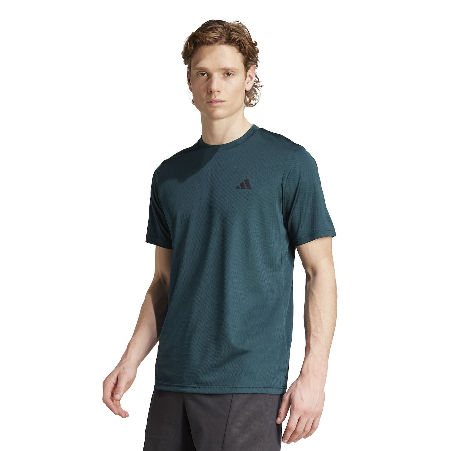 Men's adidas Essentials AEROREADY Training T-Shirt Color: Aurora Ivy Black Size: M