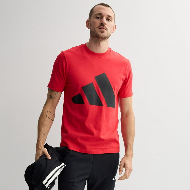 Men's adidas Essentials Big Logo Sportswear T-Shirt Color: Pure