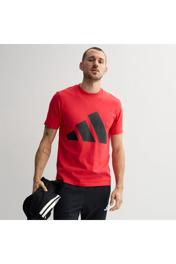 Men's adidas Essentials Big Logo Sportswear T-Shirt Color: Pure Ruby Size: L