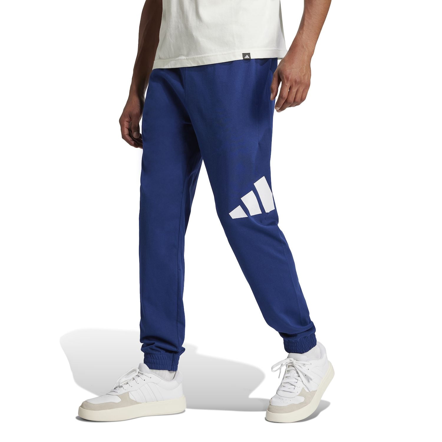 Men's adidas Essentials Big Logo Single Jersey Sportswear Pants Color: Dark Blue Size: XL