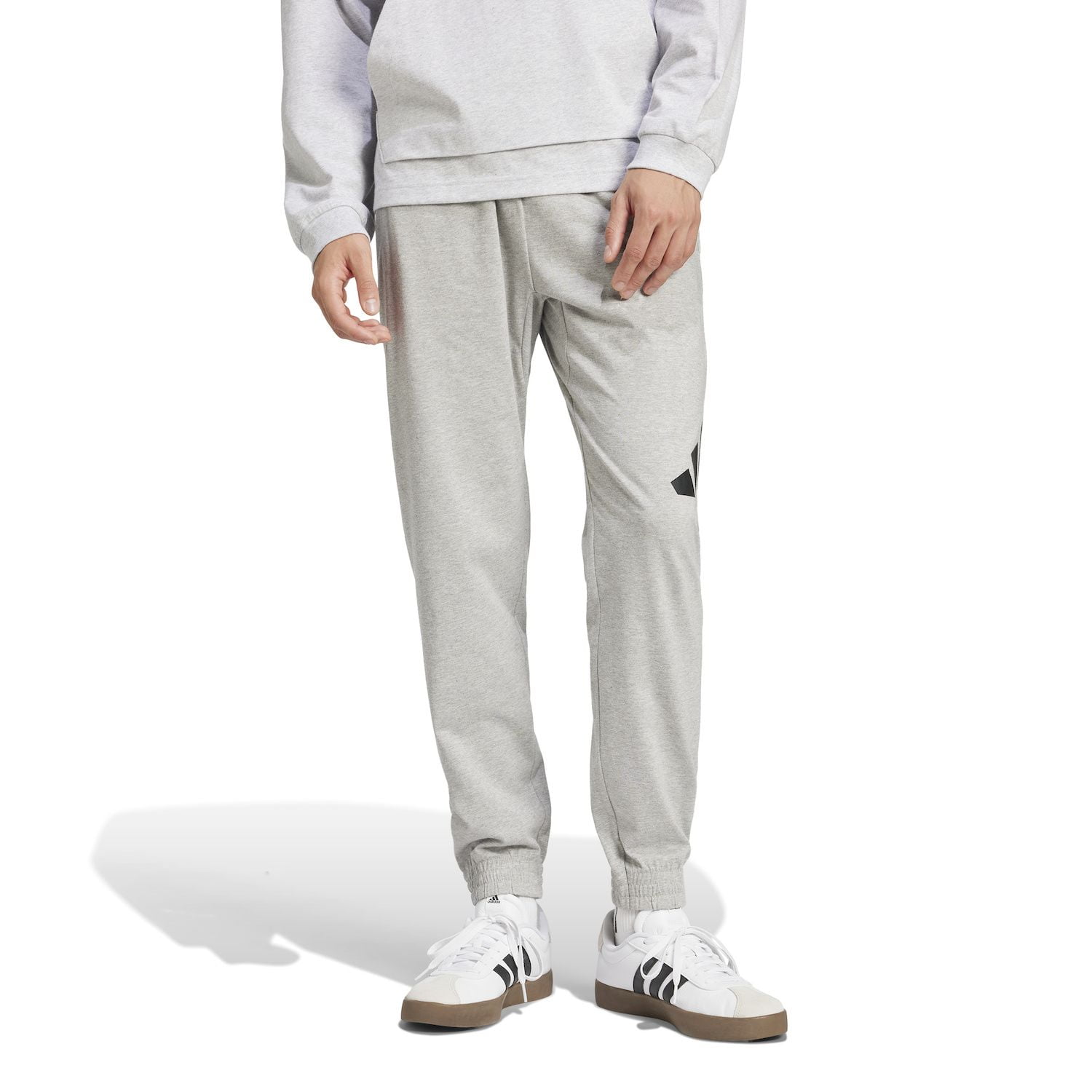 Men's adidas Essentials Big Logo Single Jersey Sportswear Pants Color: Medium Grey Heather Size: XL